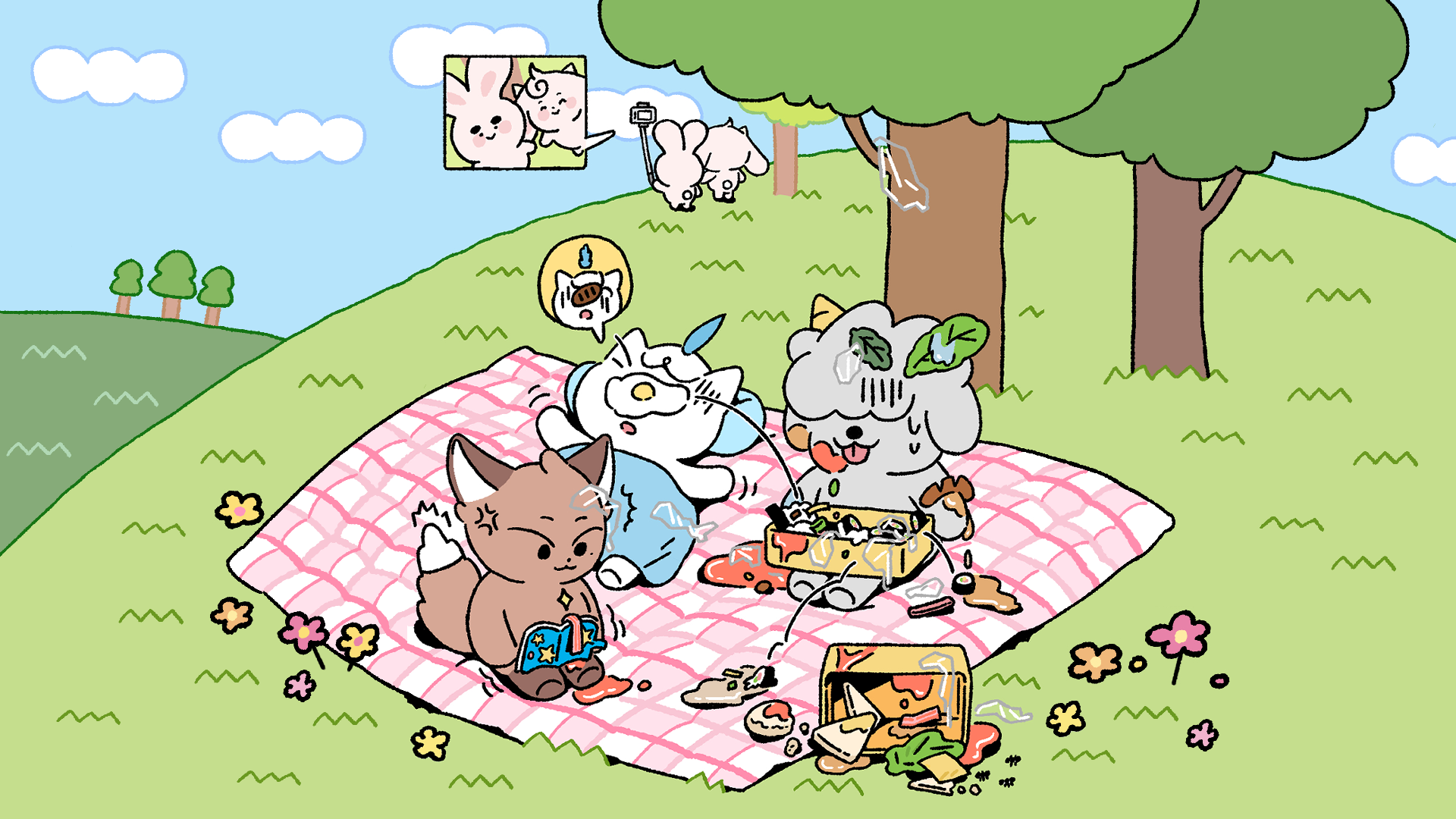 ピクニックを楽しむノクヤのお友達